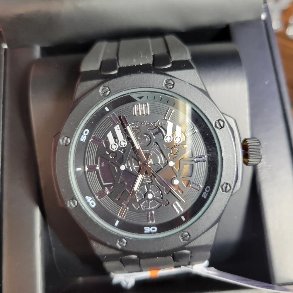 Ed Hardy mens Black Gray Watch